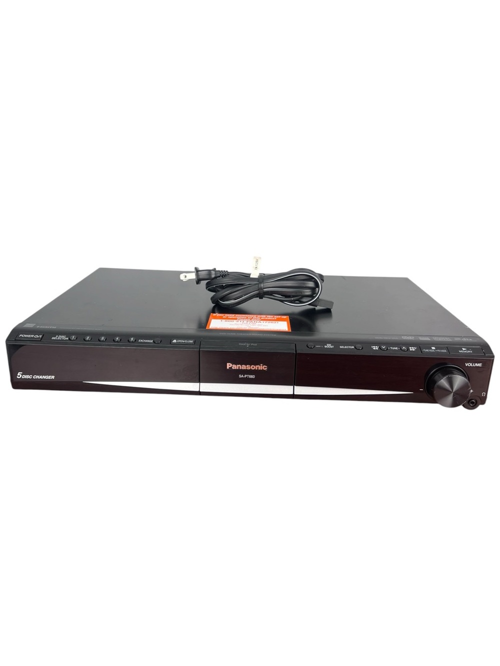 Panasonic SC/SA-PT660 5.1Ch 1000W  5 Disk DVD Home Theater Receiver (ONLY)